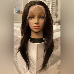 20 inch brazilian wig straight dark brown 180 density